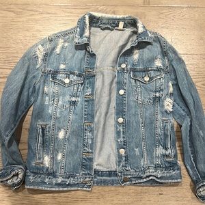 BP light washed distressed denim jacket
